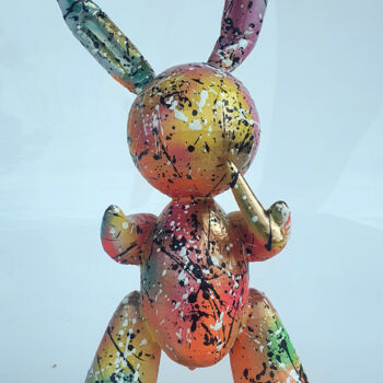 Escultura intitulada "SPACO Rabbit koons…" por Spaco, Obras de arte originais, Resina