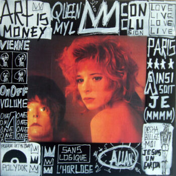Painting titled "SPACO Mylene Farmer…" by Spaco, Original Artwork, Collages Mounted on Wood Stretcher frame