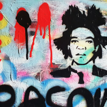 Painting titled "SPACO Basquiat , 20…" by Spaco, Original Artwork, Acrylic Mounted on Wood Stretcher frame