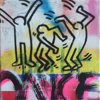 Schilderij getiteld "SPACO Dance, , 2022…" door Spaco, Origineel Kunstwerk, Graffiti Gemonteerd op Frame voor houten brancard