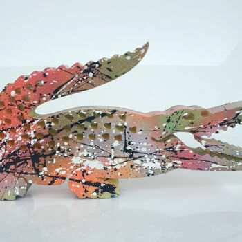 Скульптура под названием "SPACO Crocodile Lac…" - Spaco, Подлинное произведение искусства, Смола