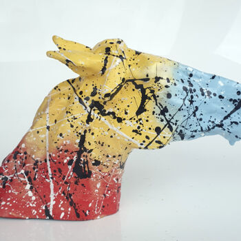 Sculpture intitulée "SPACO Horse colors…" par Spaco, Œuvre d'art originale, Résine