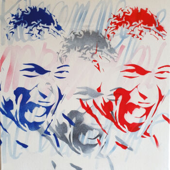 Painting titled "SPACO KYLIAN Mbappe…" by Spaco, Original Artwork, Acrylic Mounted on Wood Stretcher frame