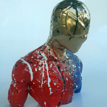 Sculpture intitulée "SPACO Spiderman, 20…" par Spaco, Œuvre d'art originale, Résine