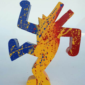 Sculpture titled "SPACO Haring DANCE…" by Spaco, Original Artwork, Resin