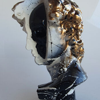 Sculptuur getiteld "David skull Michel-…" door Spaco, Origineel Kunstwerk, Acryl
