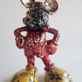 Escultura intitulada "SPACO Mickey stormt…" por Spaco, Obras de arte originais, Resina
