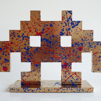 Sculpture intitulée "Spaco Game over inv…" par Spaco, Œuvre d'art originale, Résine