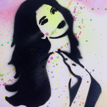 Painting titled "MISS TIC toc tablea…" by Spaco, Original Artwork, Spray paint