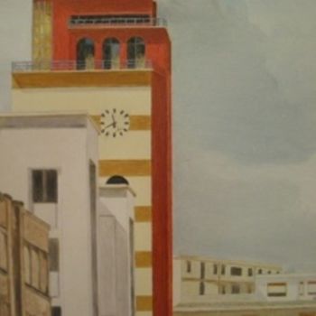Pintura intitulada "La torre dei pompie…" por Eugenia Spanò, Obras de arte originais