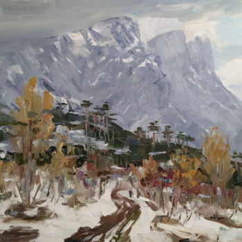 Картина под названием "Дорога в горах" - Alecseevih, Подлинное произведение искусства, Масло
