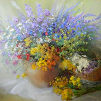 Картина под названием "Полевые цветы" - Alecseevih, Подлинное произведение искусства