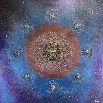 Schilderij getiteld "Univers Astral" door Karine Chauveau (KsncArt), Origineel Kunstwerk, Acryl