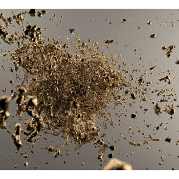 Arte digital titulada "GOLD EXPLOSION" por Vasile Spataru, Obra de arte original, Modelado 3D