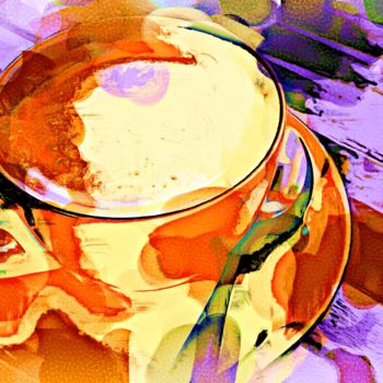 Digital Arts titled "coffee-time.jpg" by Joshua Bindseil, Original Artwork, Digital Painting