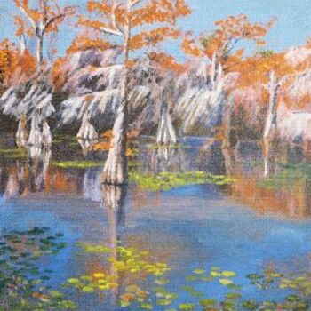 Peinture intitulée "Cyprus Swamp" par Andrew Speers, Œuvre d'art originale, Huile