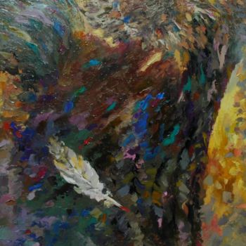 Painting titled "Angel lost a feather" by Anatoly, Original Artwork, Oil