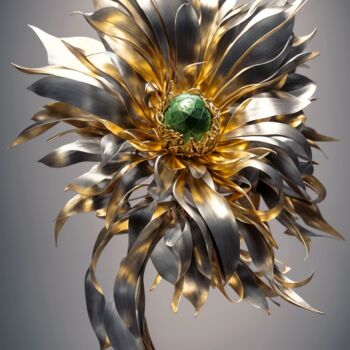 Digital Arts titled "Forged flower" by Spik3, Original Artwork, Digital Painting