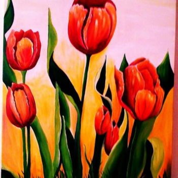Pintura titulada "tulipas 2" por M.R.Spimpollo, Obra de arte original