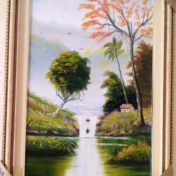 Peinture intitulée "cachoeira" par M.R.Spimpollo, Œuvre d'art originale