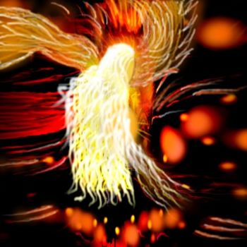 Digital Arts titled "Angel On Fire" by Spirit Dove Durand, Original Artwork