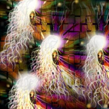 Digitale Kunst getiteld "Multitudes Of Angels" door Spirit Dove Durand, Origineel Kunstwerk