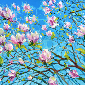 Painting titled "Spring tree" by Spiros, Original Artwork, Acrylic