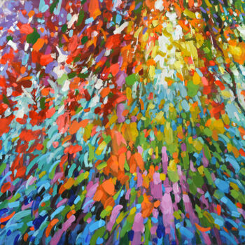 Painting titled "Autumn lights colors" by Spiros, Original Artwork, Acrylic