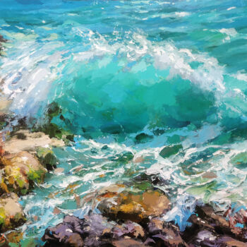 "Caribbean waves at…" başlıklı Tablo Spiros tarafından, Orijinal sanat, Akrilik