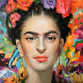 Peinture intitulée "Frida" par Spiros, Œuvre d'art originale, Acrylique