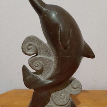 Sculpture intitulée "Δελφίνι" par Spiros Gremo, Œuvre d'art originale, Pierre