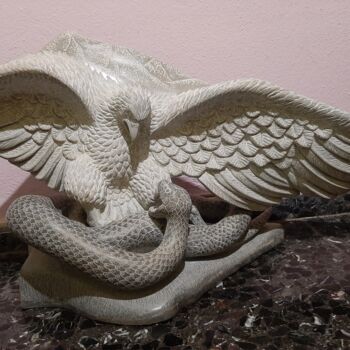 Sculpture intitulée "Αετός φίδι" par Spiros Gremo, Œuvre d'art originale, Pierre