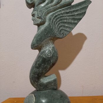 Sculptuur getiteld "Άγγελο" door Spiros Gremo, Origineel Kunstwerk, Steen