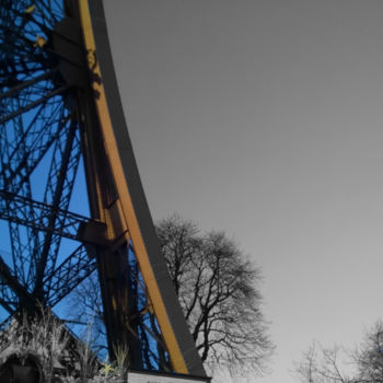 Fotografia intitolato "Eiffel tower black…" da Splash, Opera d'arte originale