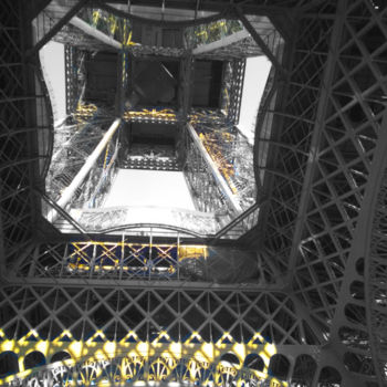 Fotografia intitulada "Eiffel tower black…" por Splash, Obras de arte originais