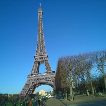 Fotografie getiteld "Eiffel tower black…" door Splash, Origineel Kunstwerk