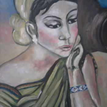 Painting titled "une femme kabyle" by Ika, Original Artwork, Oil