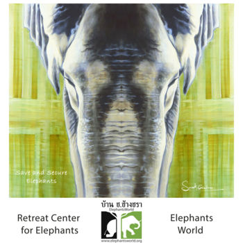 Malarstwo zatytułowany „affiche éléphants w…” autorstwa Spoek, Oryginalna praca