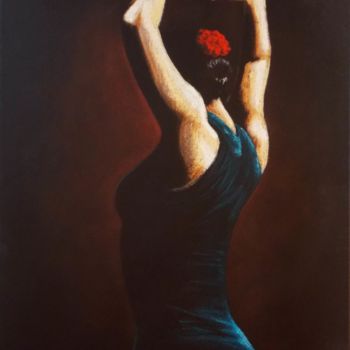 Pintura intitulada "Danseuse sévillane" por Saïd Serge Berkane, Obras de arte originais, Óleo