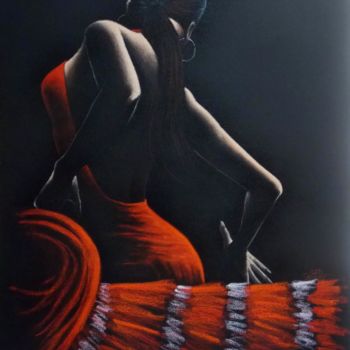 「Flamenca, les courb…」というタイトルの絵画 Saïd Serge Berkaneによって, オリジナルのアートワーク, オイル