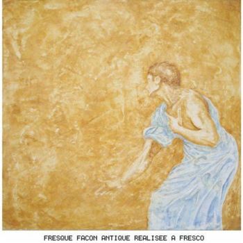 Pintura intitulada "Fresque façon antiq…" por Saïd Serge Berkane, Obras de arte originais