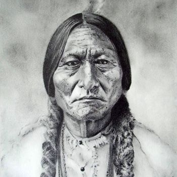 Painting titled "Sitting Bull" by Anna Shipstone, Original Artwork