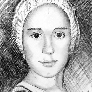 Dessin intitulée "portrait-pencil-sha…" par Anna Shipstone, Œuvre d'art originale, Autre