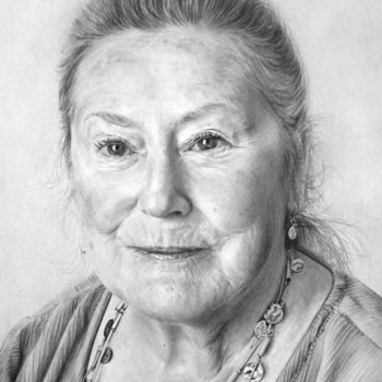 Desenho intitulada "pencil-portrait-mum…" por Anna Shipstone, Obras de arte originais, Outro