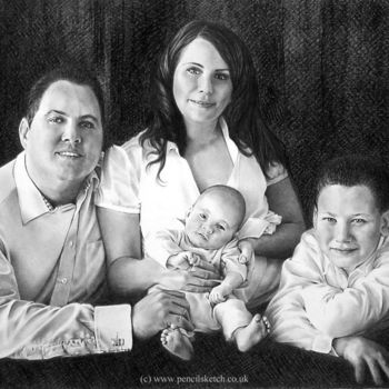 Drawing titled "pencil-portrait-fam…" by Anna Shipstone, Original Artwork, Other