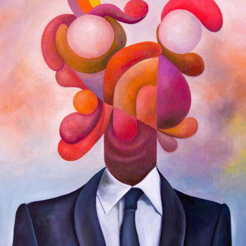 Painting titled "Dickhead" by Antony Squizzato, Original Artwork, Oil