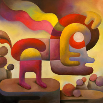 Painting titled "Canopée" by Antony Squizzato, Original Artwork, Oil