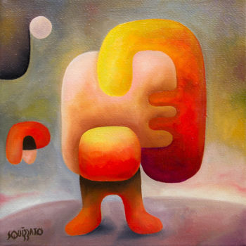 Painting titled "Aveuglement volonta…" by Antony Squizzato, Original Artwork, Oil