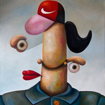 Painting titled "Gianluca" by Antony Squizzato, Original Artwork, Oil