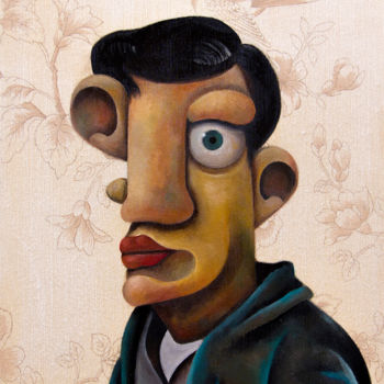 Malerei mit dem Titel "New wave boy" von Antony Squizzato, Original-Kunstwerk, Öl